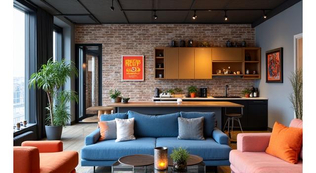 Renovert leilighet på Grünerløkka med industriell chic stil og åpen løsning.